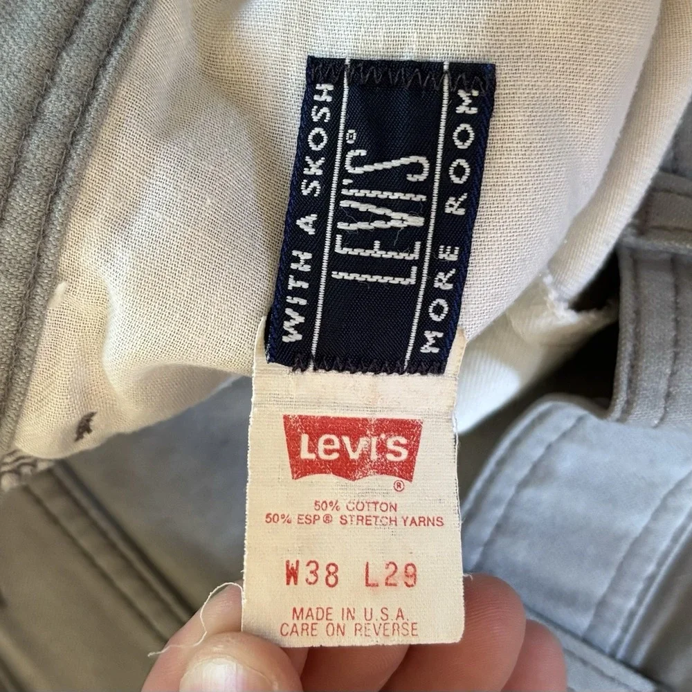 VTG 80s Levi's With A Skosh More Room Jeans Pants Gray Mens 36x26 Made In USA